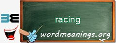 WordMeaning blackboard for racing